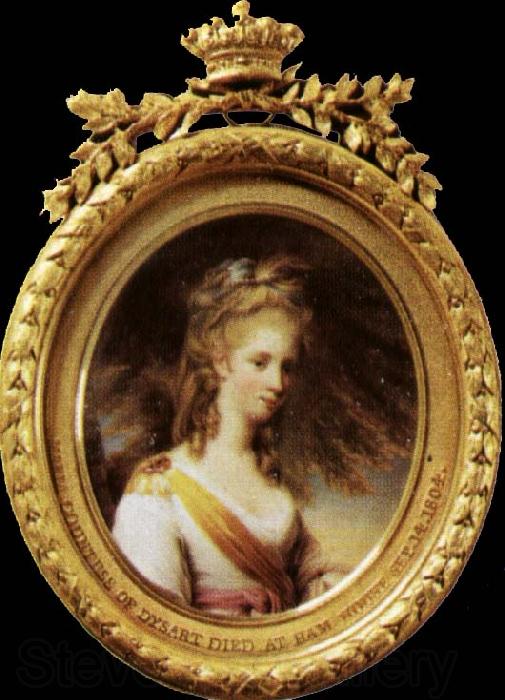 BONE, Henry Miniature of lady dysart Norge oil painting art
